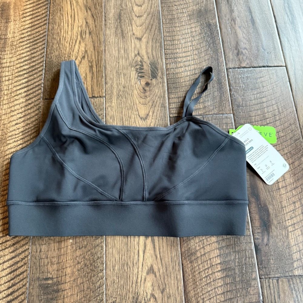 Phoenix Malibu Bold Shoulder Bra Charcoal Gray XL A-C Sports Bra Swim Top NWT